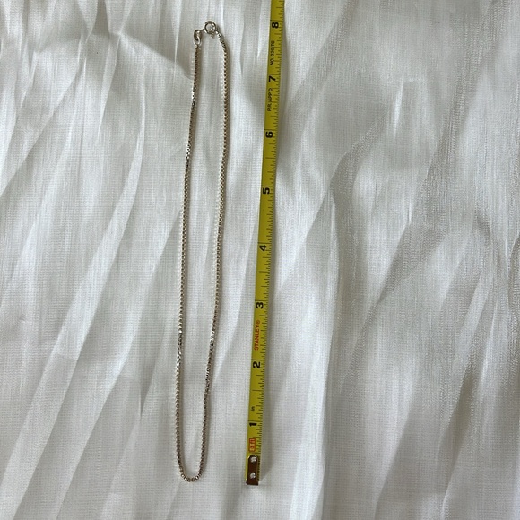 Italian Sterling Silver 16” Box Chain Necklace, Stamped 925 AGI - Picture 4 of 8